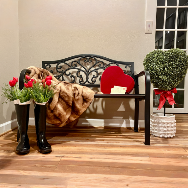 Outdoor Cast Iron Garden Bench with Unique Three-Dimensional Pattern