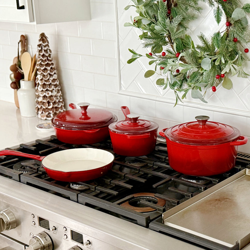 7-Piece Enameled Cast Iron Cookware Set