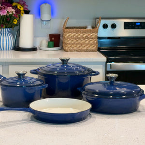 7-Piece Enameled Cast Iron Cookware Set