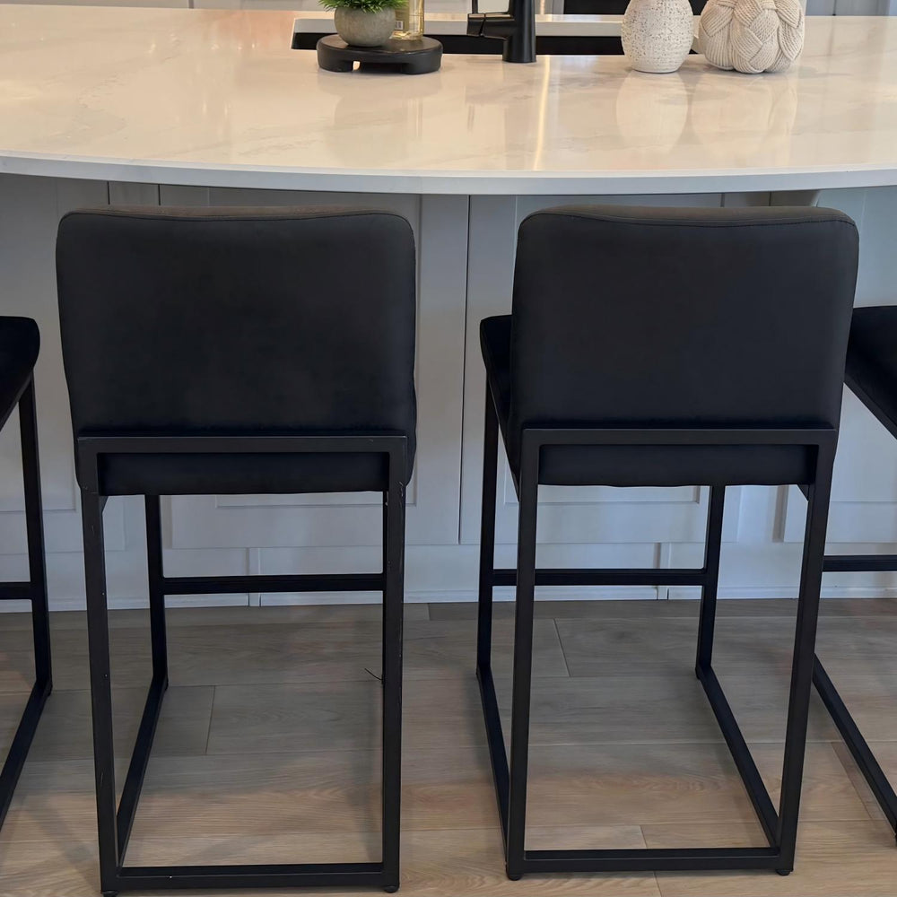 Counter Height PU Leather Bar Stool with Backrest