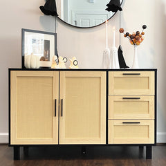 Natural Rattan Storage Sideboard Buffet Cabinet and Chest of Drawers