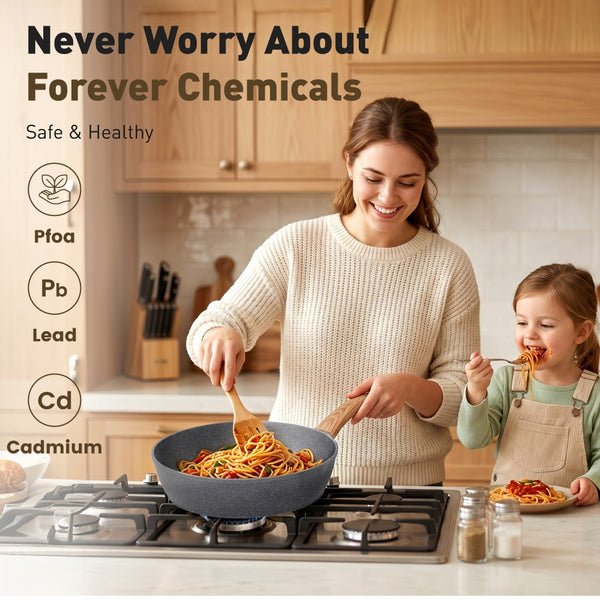 Ultimate 30 Pieces Granite-Coating Nonstick Induction Cookware Set for Easy Dinner Ideas