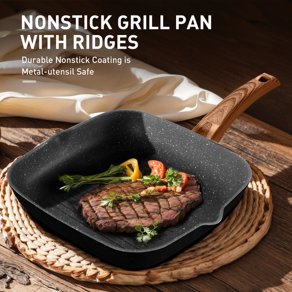 Induction Nonstick Granite-Coating 17 Piece Cookware Set