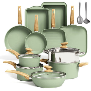 Induction Nonstick Granite-Coating 17 Piece Cookware Set