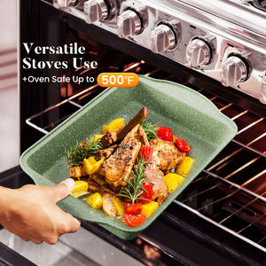 Induction Nonstick Granite-Coating 17 Piece Cookware Set