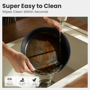 Granite-Coating 8 Pieces Nonstick Pots and Pans Set with Removable Handle