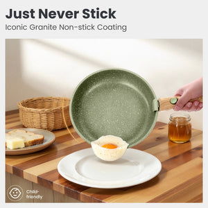 Granite-Coating 8 Pieces Nonstick Pots and Pans Set with Removable Handle