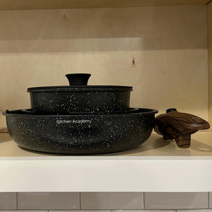 Granite-Coating 8 Pieces Nonstick Pots and Pans Set with Removable Handle
