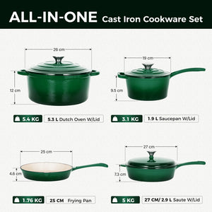 7-Piece Enameled Cast Iron Cookware Set