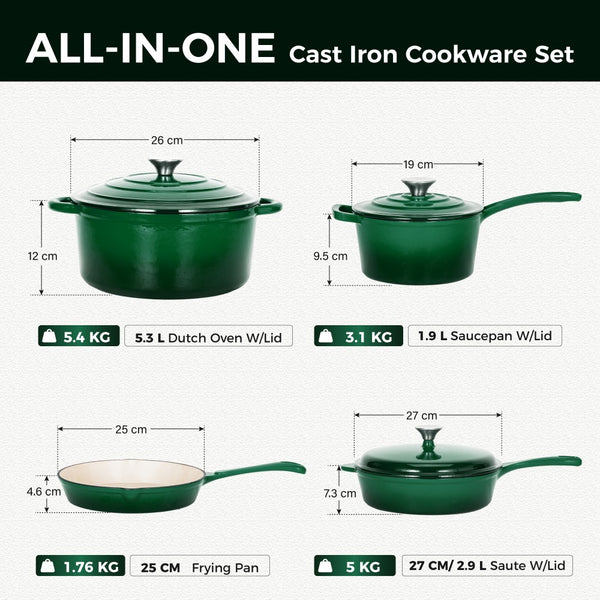 7-Piece Enameled Cast Iron Cookware Set