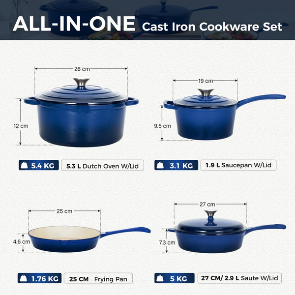 7-Piece Enameled Cast Iron Cookware Set