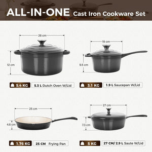 7-Piece Enameled Cast Iron Cookware Set