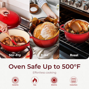 7-Piece Enameled Cast Iron Cookware Set