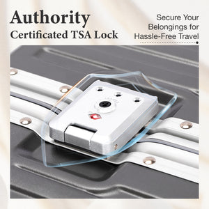 2-Piece & 3-Piece Aluminium Frame Luggage Set, PC Hard Shell Suitcases with TSA Lock