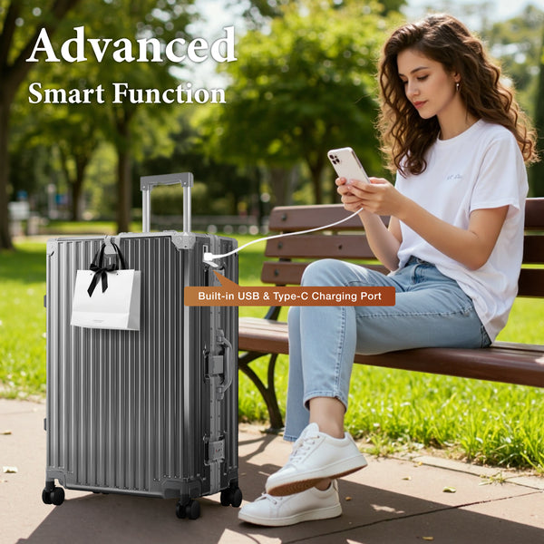 Hard Shell Aluminium Frame Luggage Set with TSA Lock