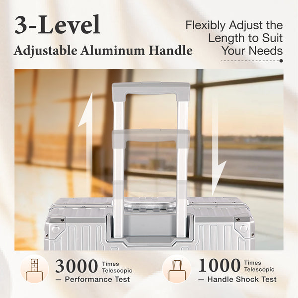 Hard Shell Aluminium Frame Luggage Set with TSA Lock