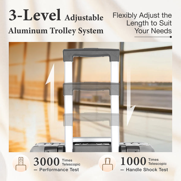 Aluminium Frame PC Hard Shell Trunk Suitcase with TSA Lock & Spinner Wheels