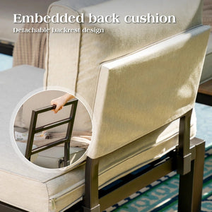 2-Seater Garden Sofa with Built-in Side Table