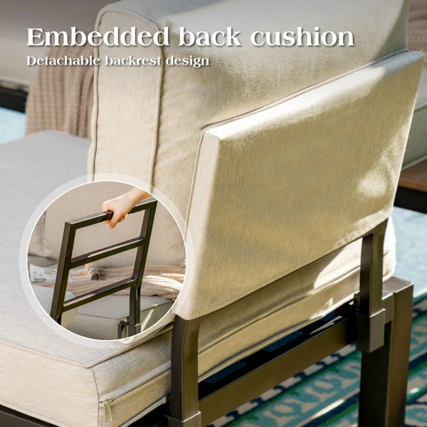 2-Seater Garden Sofa with Built-in Side Table
