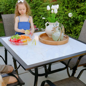 Marble-like Carbon Crystal Square Table