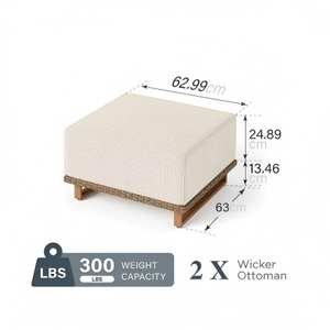 2 Ottomans for Catalina Modular Wicker Sectionals