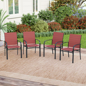 Lightweight Textilene Garden Dining Chairs 4PC