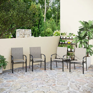 Lightweight Textilene Garden Dining Chairs 4PC