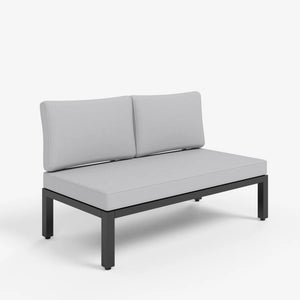 2-Seater Garden Sofa with Steel Frame and Thick Cushions