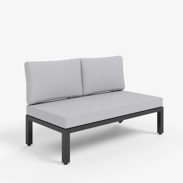 2-Seater Garden Sofa with Steel Frame and Thick Cushions