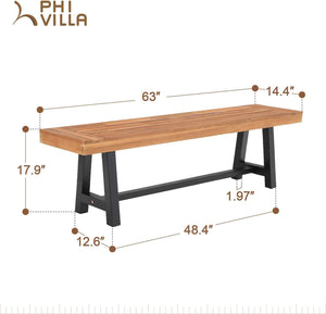 160cm Acacia Wood Garden Bench for Outdoor Patio