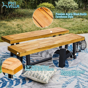 160cm Acacia Wood Garden Bench for Outdoor Patio