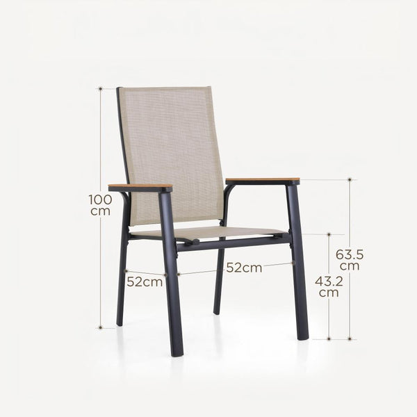 5-Piece Garden Dining Set with Stackable Chairs