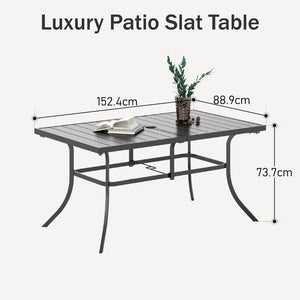 6 Seat Garden Dining Set with Stackable High Back Chairs