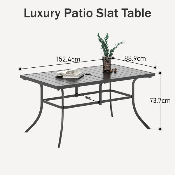 6 Seat Garden Dining Set with Stackable High Back Chairs