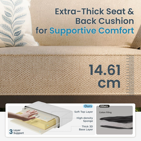 7-Seater Outdoor Metal Wave Sofa Set with Ottomans