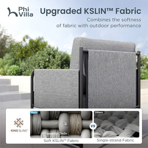Grey KSLIN™ 5 Seat Garden Sofa with Marble Table