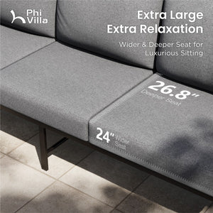 Grey KSLIN™ 5 Seat Garden Sofa with Marble Table