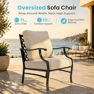7-Seater Garden Metal Diamond Sofa with Ottomans
