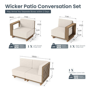 Catalina 4-Seater Modern Rattan Outdoor Sofa Set