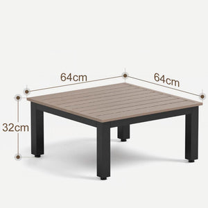 Square Acacia Wood Coffee Table with Metal Frame