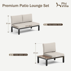 4 Seater Outdoor Metal Corner Sofa Set with Cushions