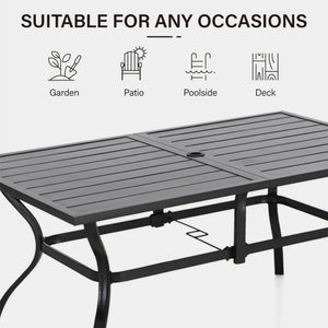 7-Piece Garden Dining Set with Stackable High Back Chairs