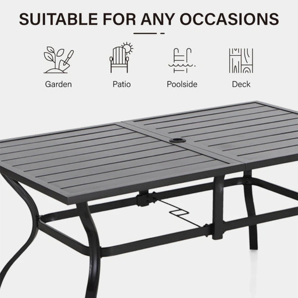 7-Piece Garden Dining Set with Stackable High Back Chairs