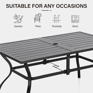 7-Piece Garden Dining Set with Stackable High Back Chairs