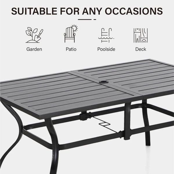 7-Piece Garden Dining Set with Stackable High Back Chairs