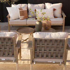 5-Seater Rope Garden Sofa Set with Wood-Effect Frame
