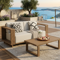 Garden Rattan Loveseat-Add-on Piece for Catalina Sofa Set
