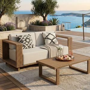 Garden Rattan Loveseat-Add-on Piece for Catalina Sofa Set
