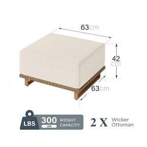 2 Ottomans for Catalina Modular Wicker Sectionals