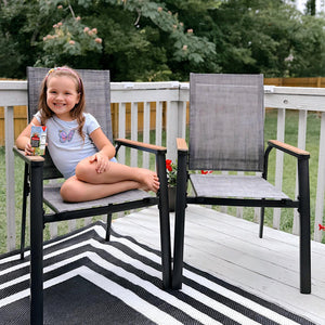 Stackable High Back Outdoor Chairs with Aluminum Frame